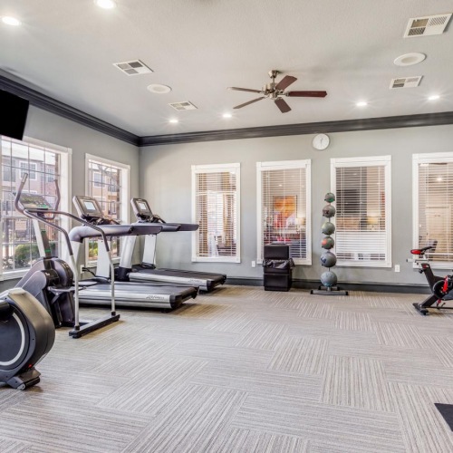 a gym with exercise equipment